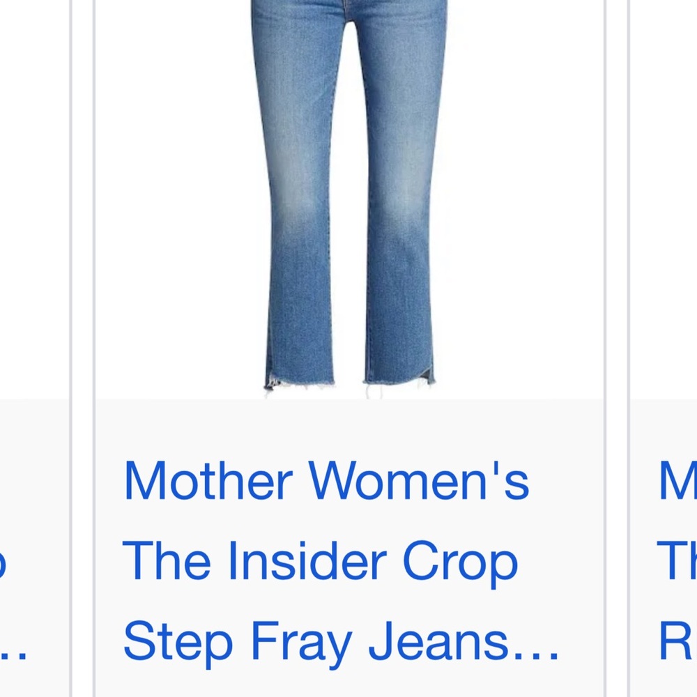 MOTHER Women's Light Blue Cropped Fray Jeans